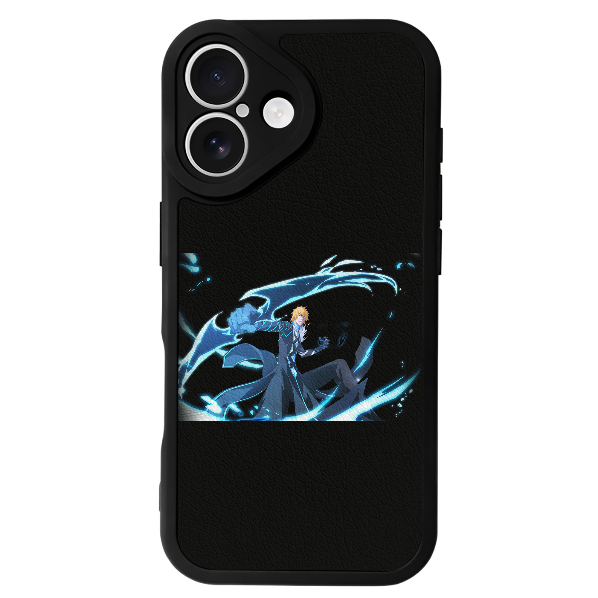 （画像用） ブリーチ 黒崎一護（くろさき いちご）BLEACH Kurosaki Ichigo 【iPhone 16シリーズ対応】シリコンスマホケース（レザー調） 材質：シリコン